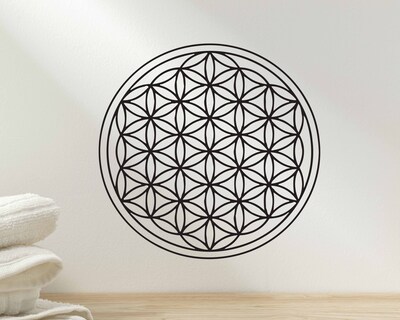 Flower of Life Symbol wall decal, Geometrical Mandala vinyl wall sticker, Sacred Geometry symbol n012 - image2